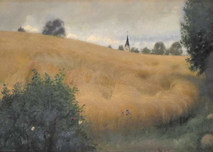 Wheat Field with Distant Church