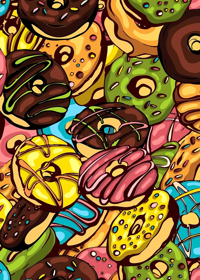 Colorful Donut Pattern