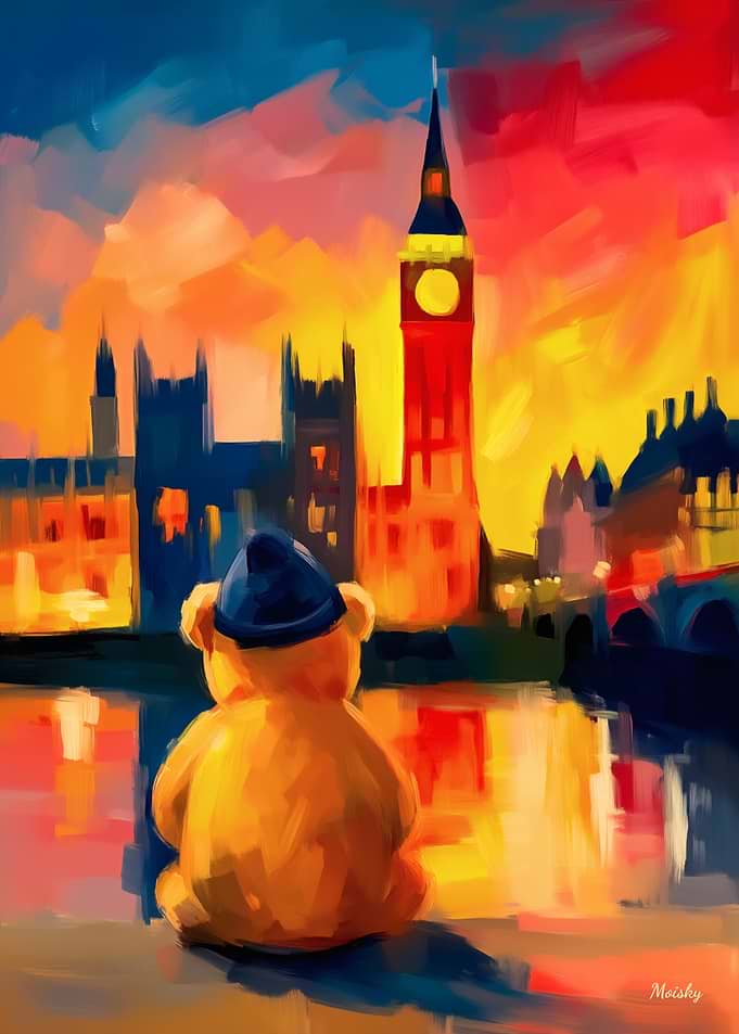 London Teddy Fauvist Sunset Skyline Print