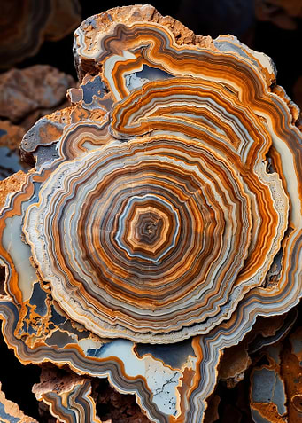 Agate Stone Concentric Layers