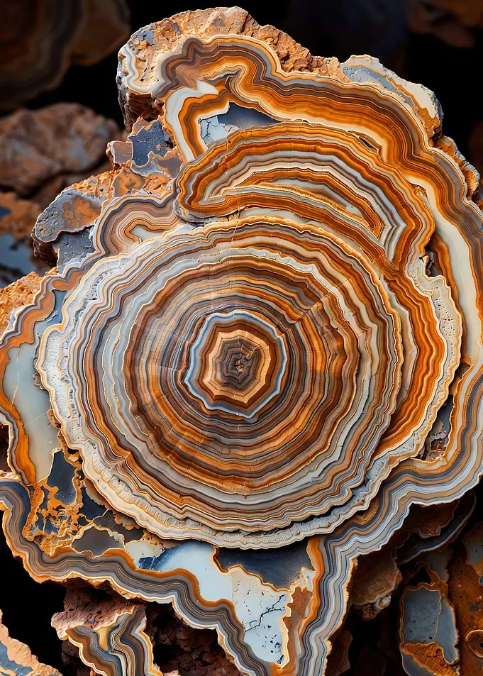 Agate Stone Concentric Layers