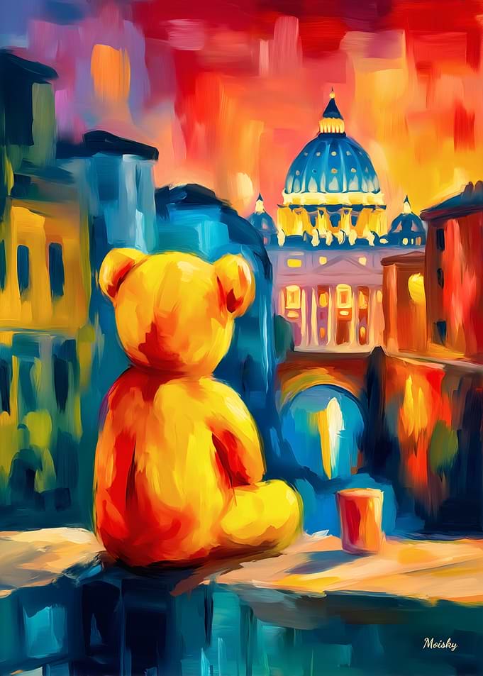 Rome Teddy Fauvist Sunset Skyline Print