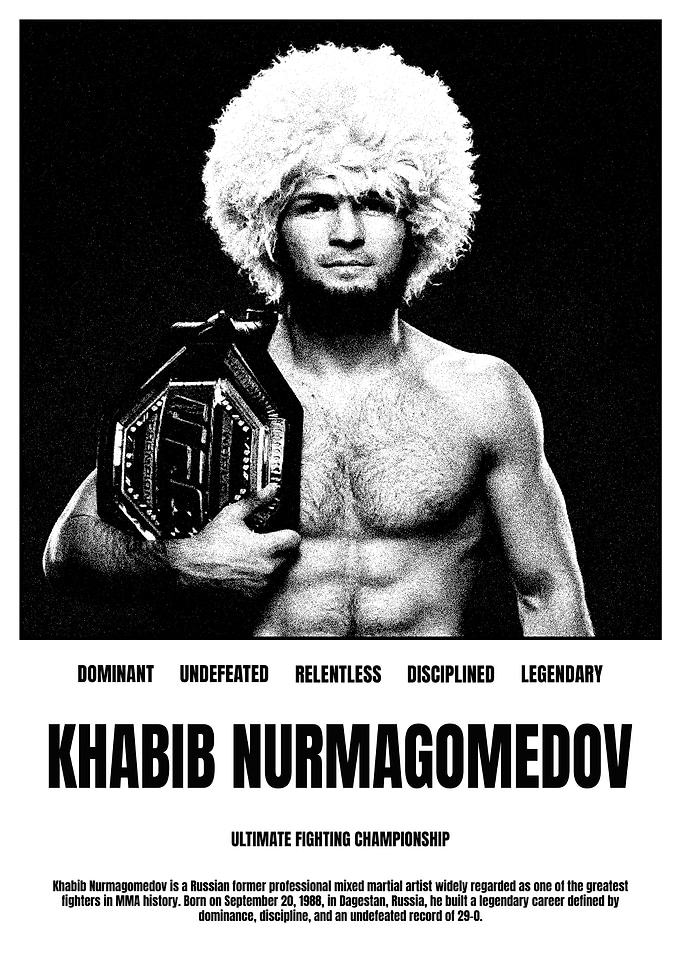 Khabib Nurmagomedov UFC Champion Poster