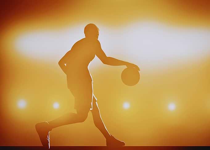 Basketball Player Silhouette Dribbling