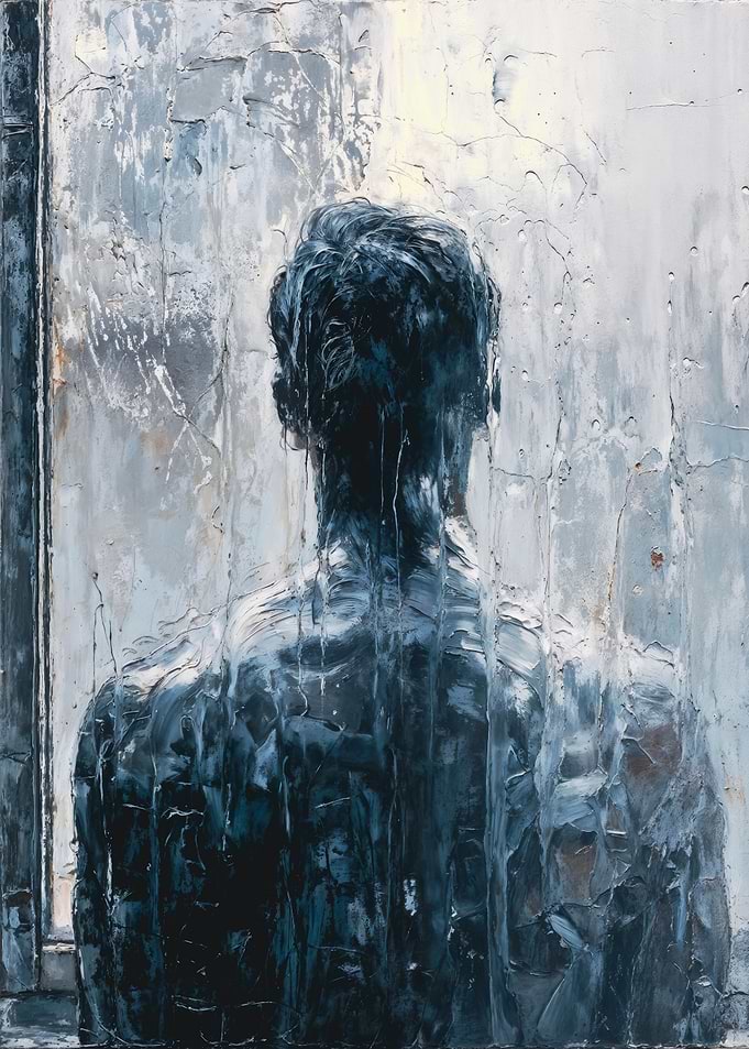 Textured Impasto Silhouette Profile