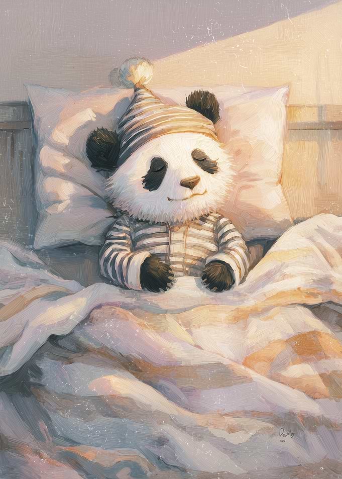 Sleeping Panda in Pajamas