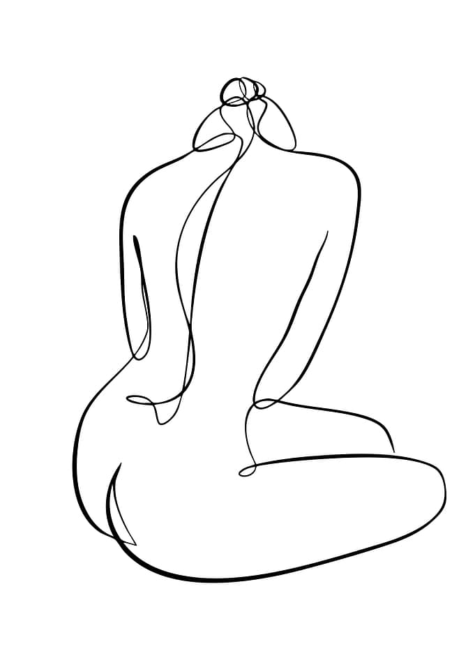 Minimalist Line Art of Seated Figure