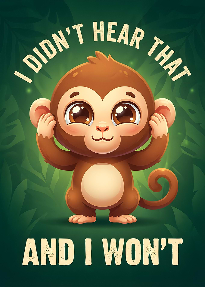 Cute Monkey Covering Ears