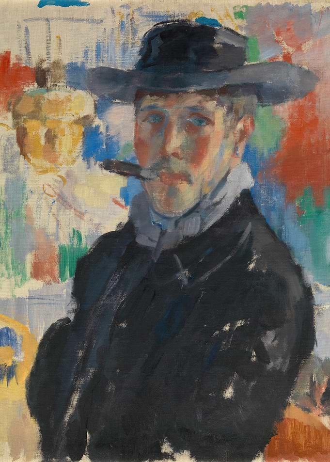 Self-Portrait with Pipe and Hat