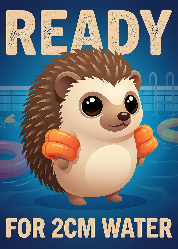 Hedgehog Ready for Pool