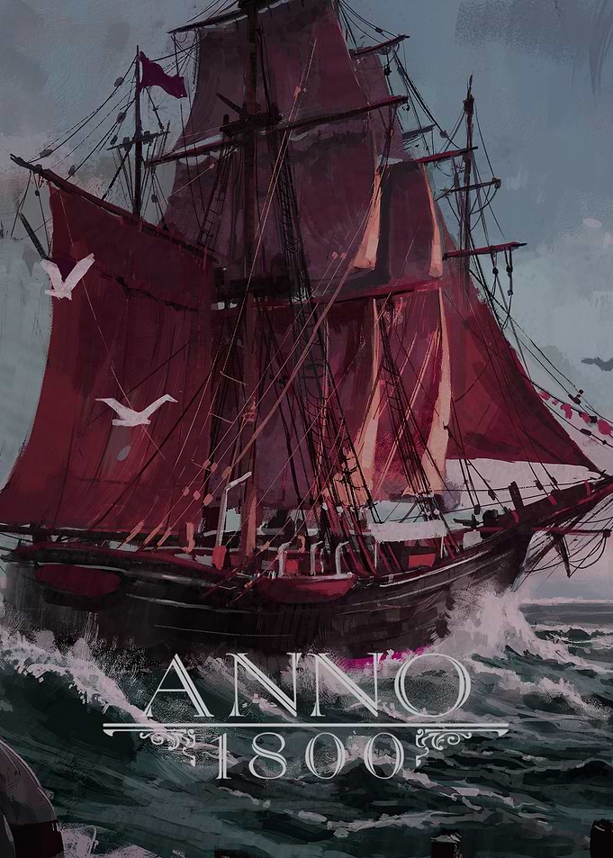 Anno 1800 Ship in Stormy Seas