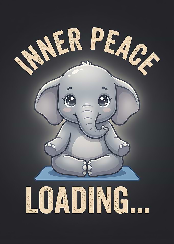 Cute Elephant Meditating
