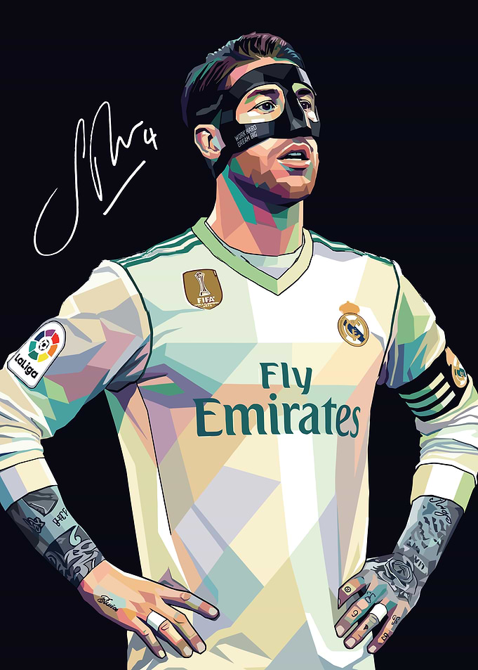 Sergio Ramos Pop Art Portrait