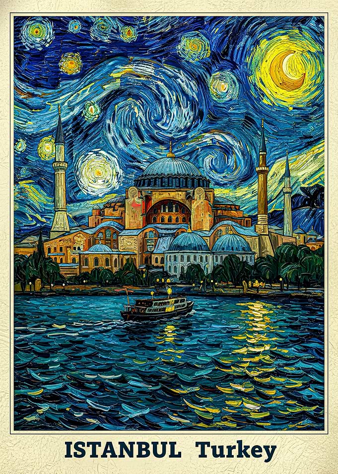 Hagia Sophia Istanbul Starry Night