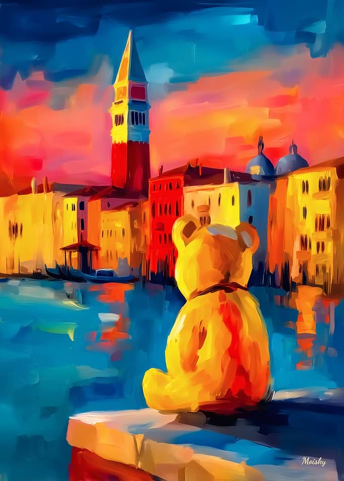 Venice Teddy Fauvist Sunset Canal Print