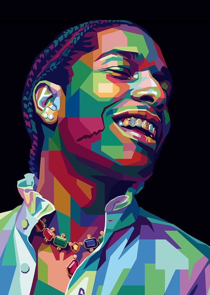A$AP Rocky Pop Art Portrait