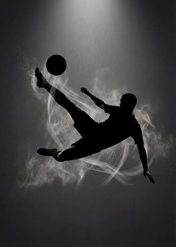 Soccer Player Performing Bicycle Kick