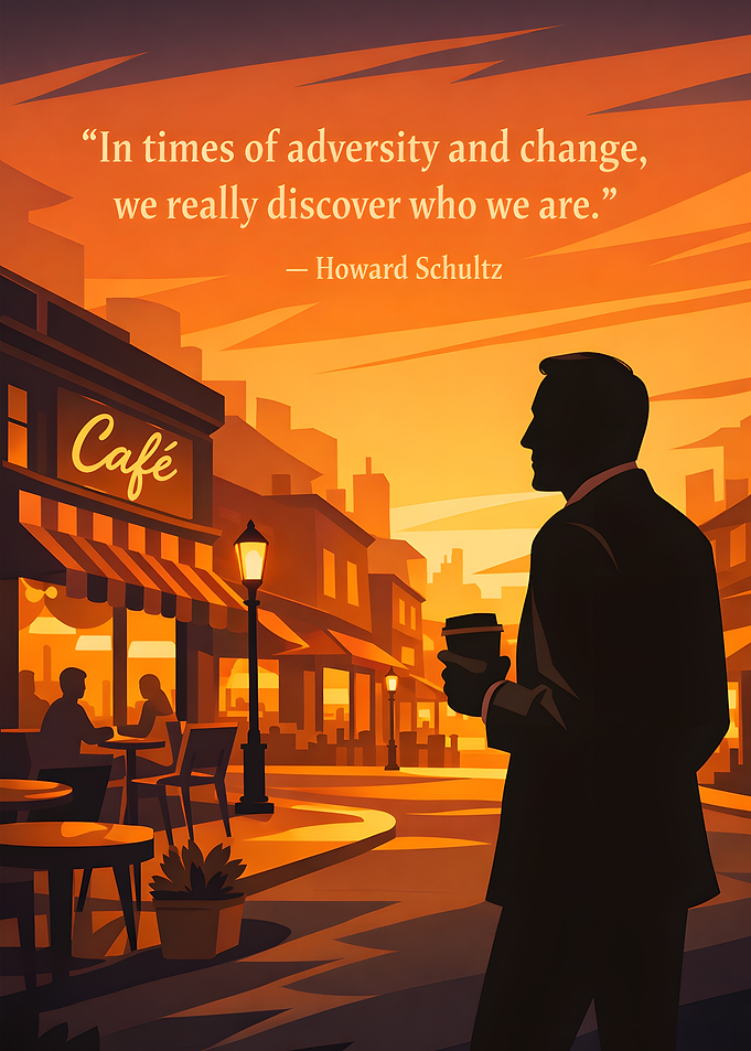 Man with coffee in a city cafe