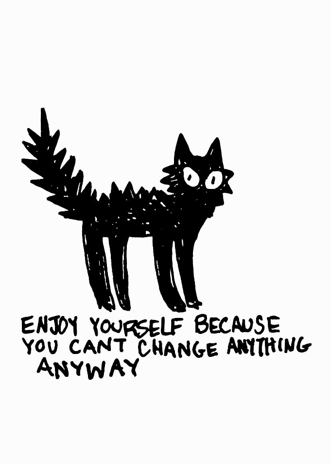 Black Cat with Text