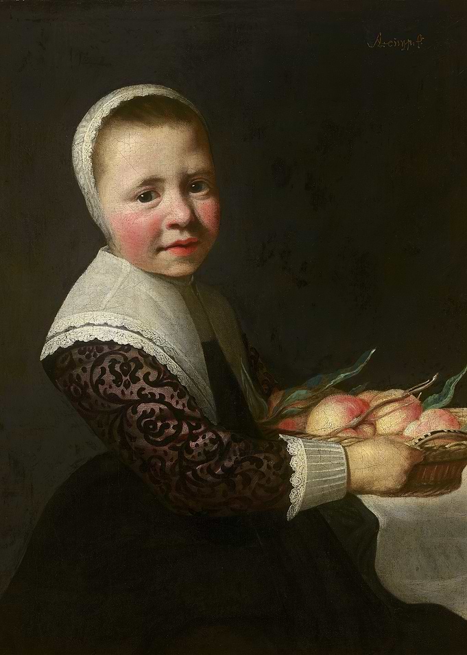 Girl with a Basket of Peaches
