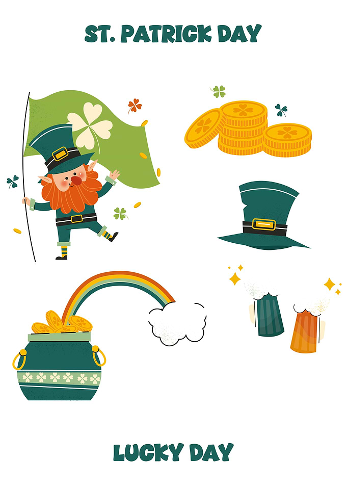 St. Patrick's Day Leprechaun and Symbols