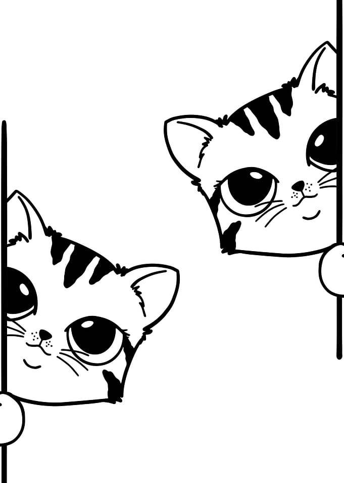 Two Peeking Kittens