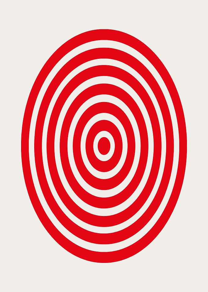 Red and White Concentric Circles