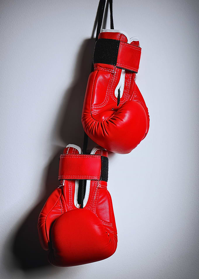 Red Boxing Gloves Hanging