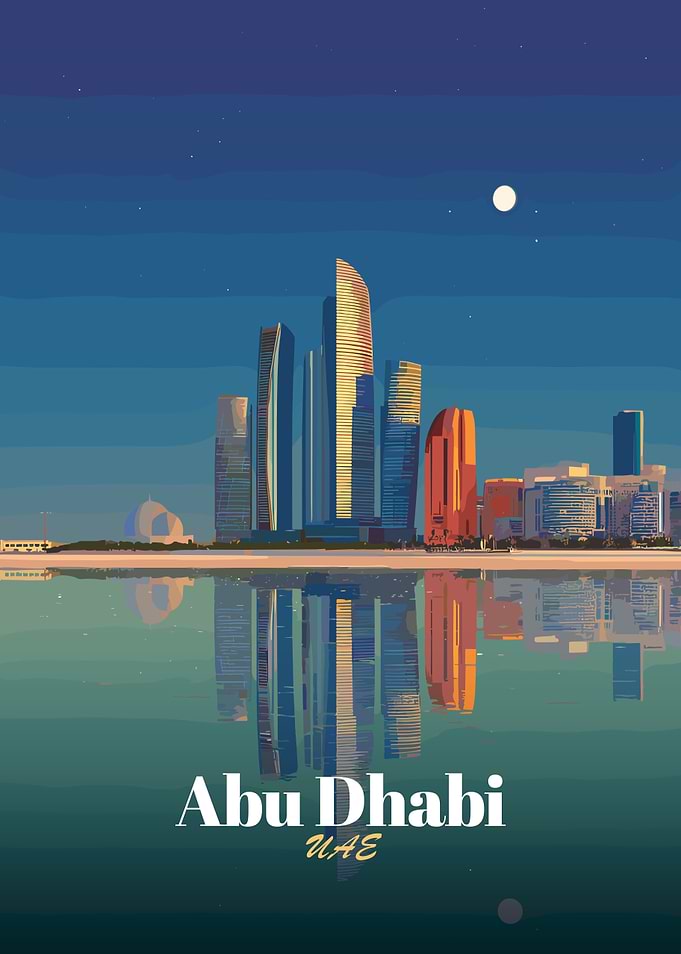 Abu Dhabi Skyline Reflection