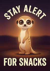 Cute Meerkat 'Stay Alert For Snacks'