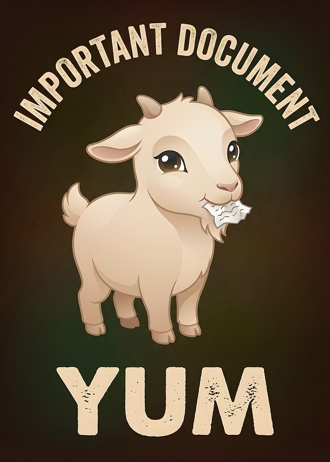 Goat Eating Important Document