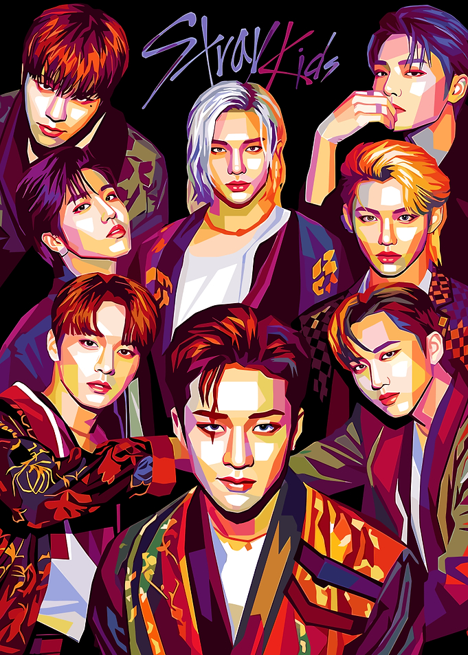 Stray Kids Pop Art Portrait