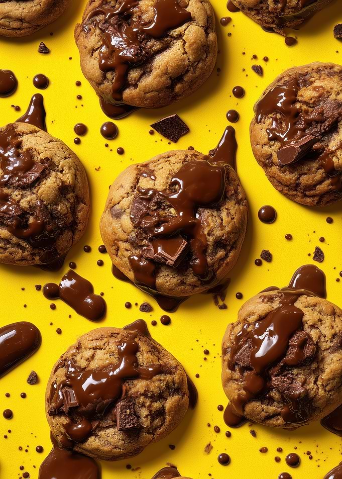Chocolate Chip Cookies with Melted Chocolate