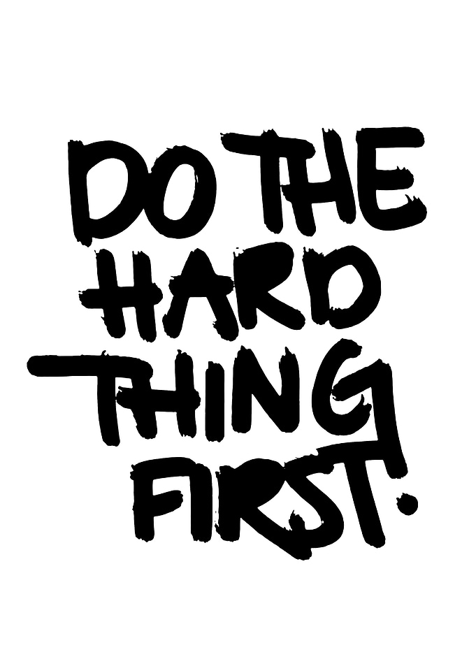 Do The Hard Thing First Text Art