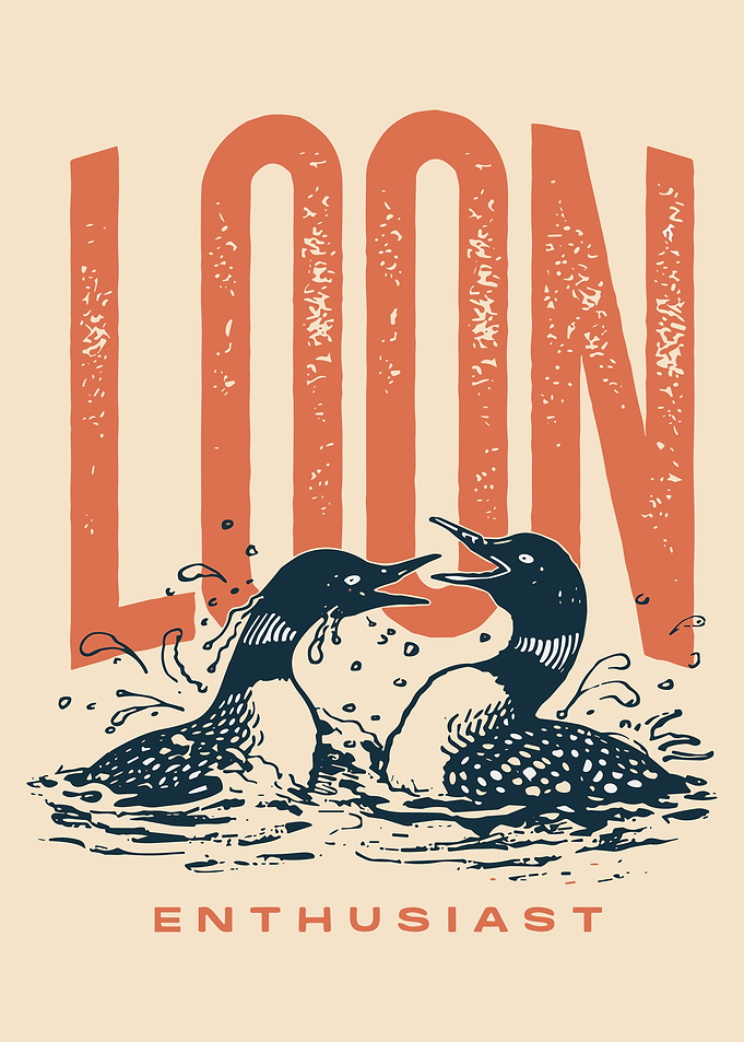 Loon Enthusiast Poster, Vintage Bird Art Print, Rustic Lake House Wall Decor