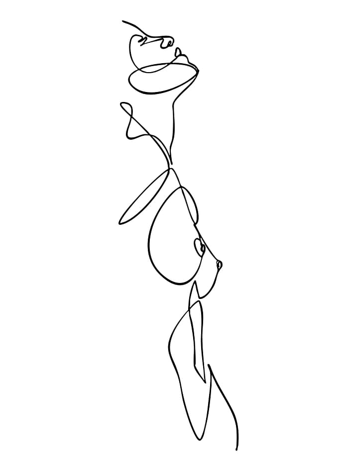 Minimalist Line Art of a Woman