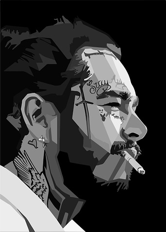 Post Malone Smoking Portrait