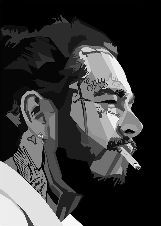 Post Malone Smoking Portrait