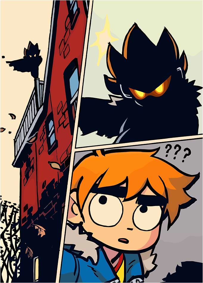 Shadow creature attacks a surprised person