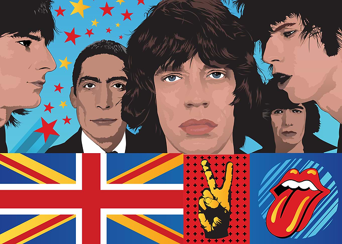 Rolling Stones Pop Art Collage