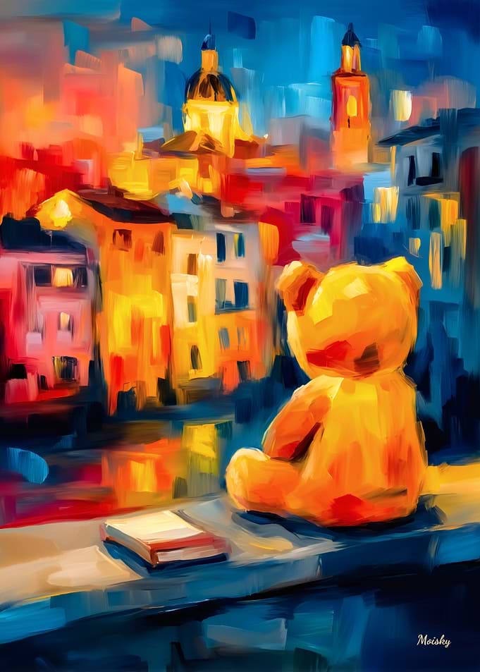 Madrid Teddy Fauvist Sunset Plaza Print