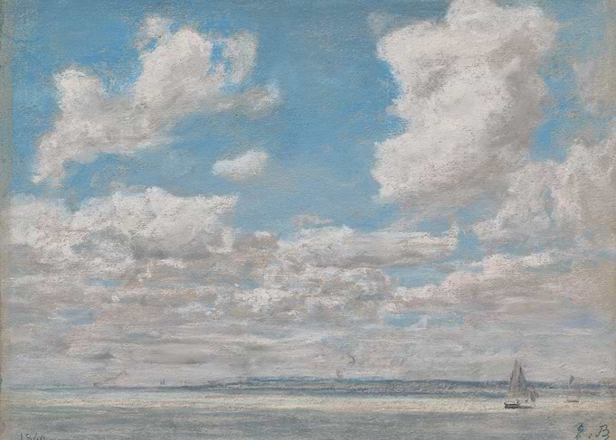 Sailboats on a Calm Sea Under a Cloudy Sky
