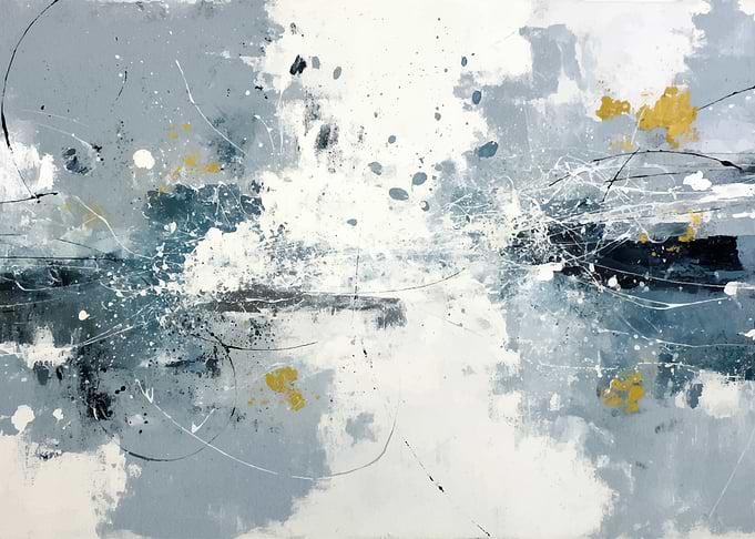 Abstract Splatter and Wash Painting