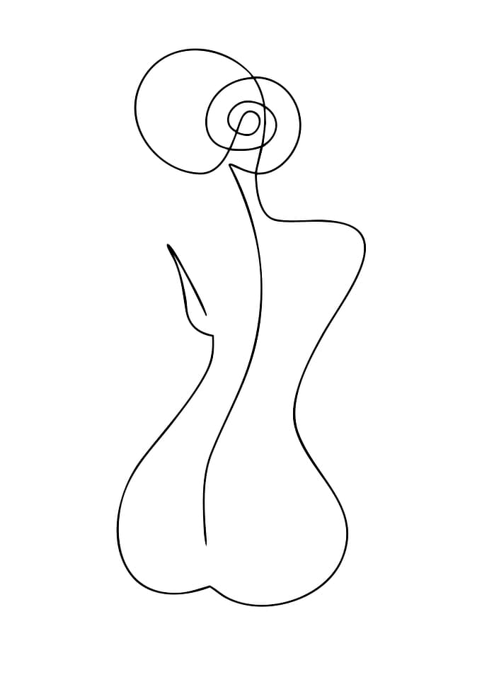 Minimalist Line Art of Female Form