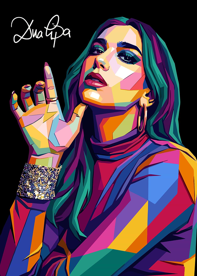 Dua Lipa Pop Art Portrait