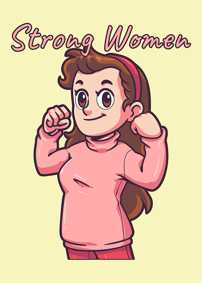 Strong Women Cartoon