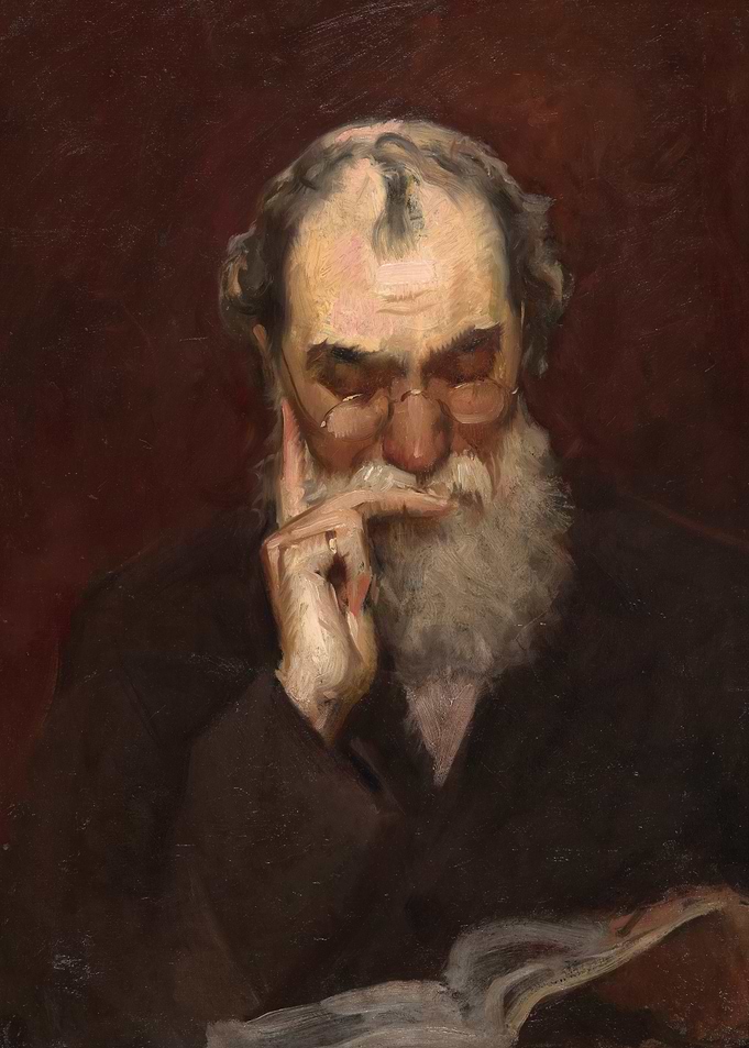 Elderly Man Reading a Book
