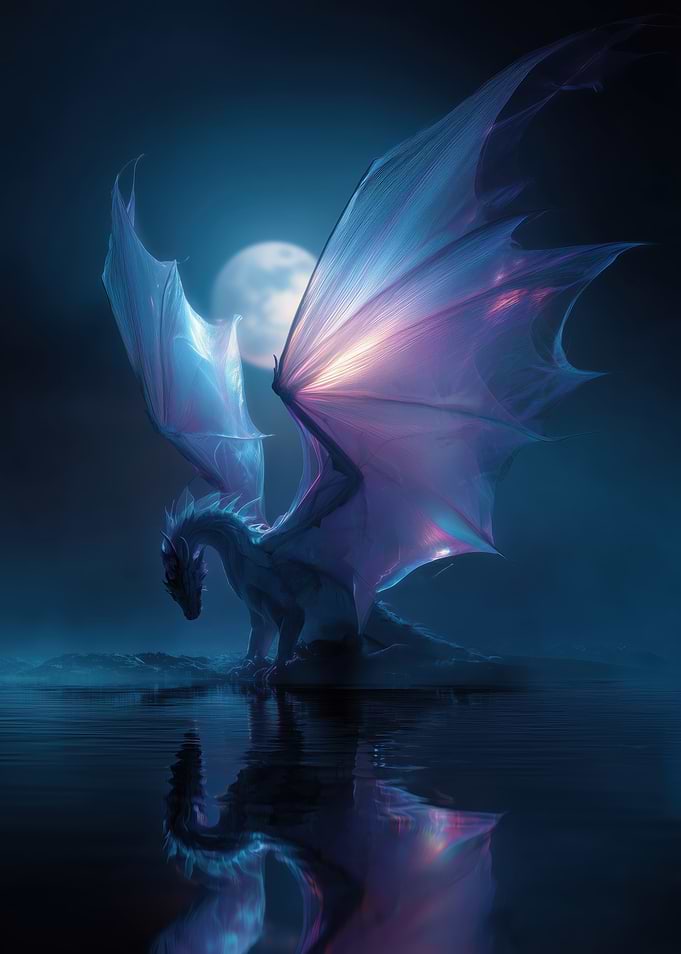 Dragon in Moonlight Reflection