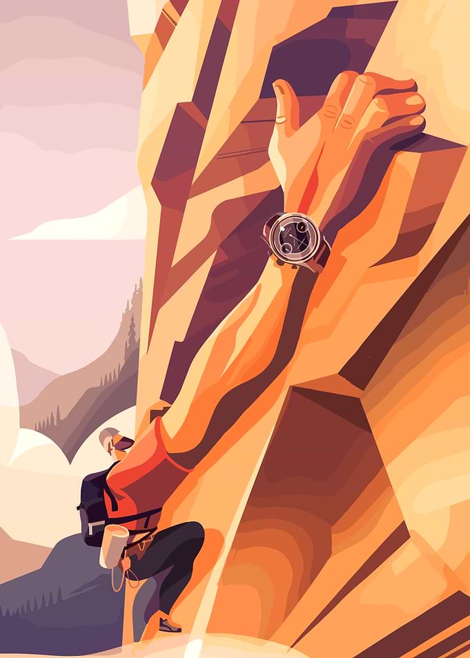 Climber on a Rock Face