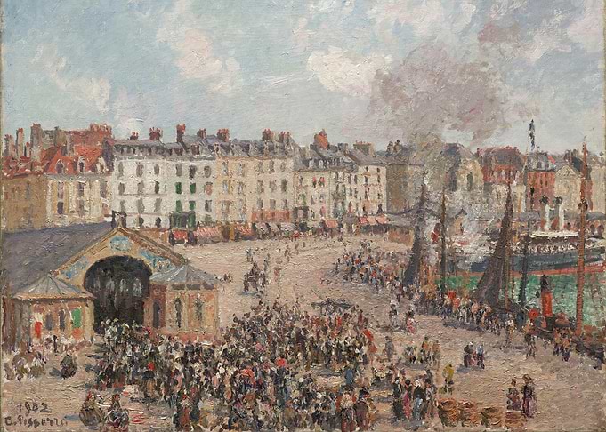 Busy Harbor Market Scene